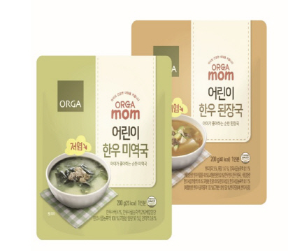 올가맘 저염 어린이 한우 미역국·된장국. 풀무원 제공